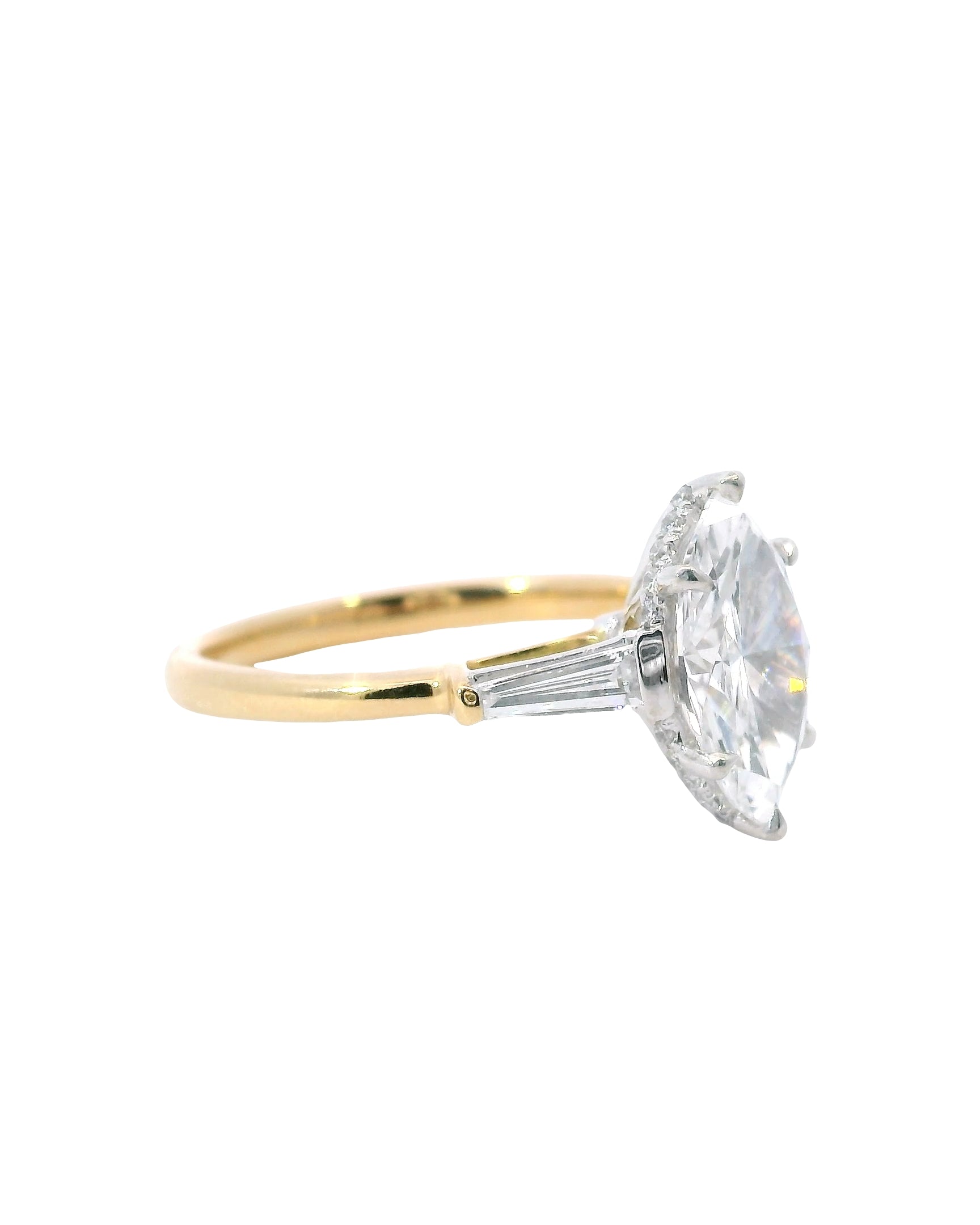 1.69Ct Marquise Natural Diamond in the Duke Design with Hidden Halo