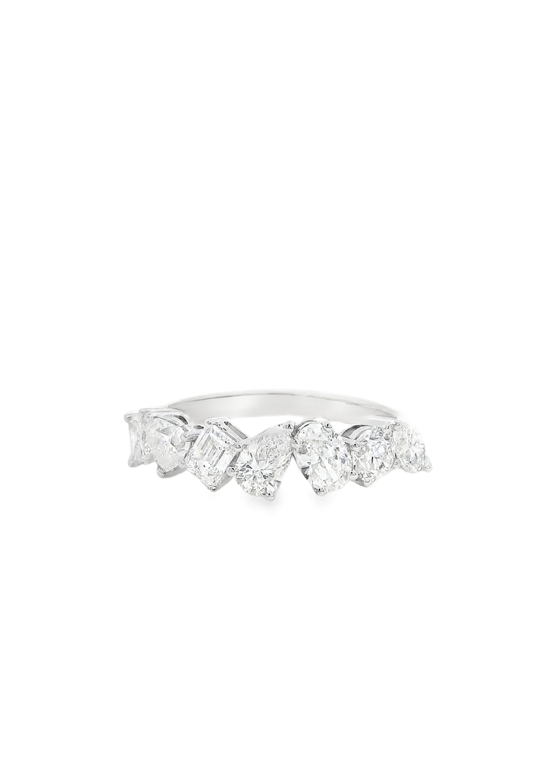 1.78Ct Mixed Shape Natural Diamond Claw Set Eternity Ring