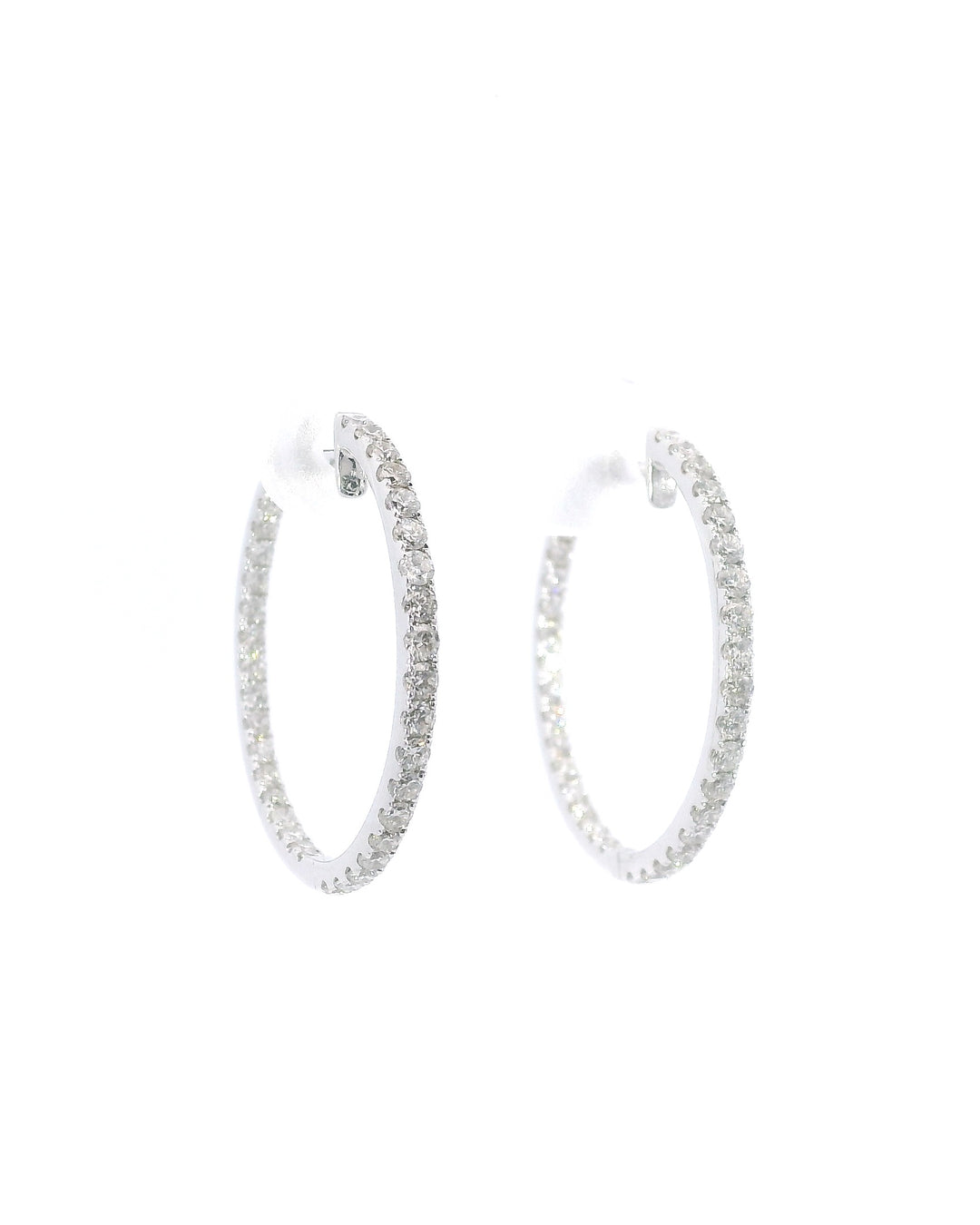 1.12Ct Round Brilliant Cut Natural Diamond Inside Out Hoop Earrings