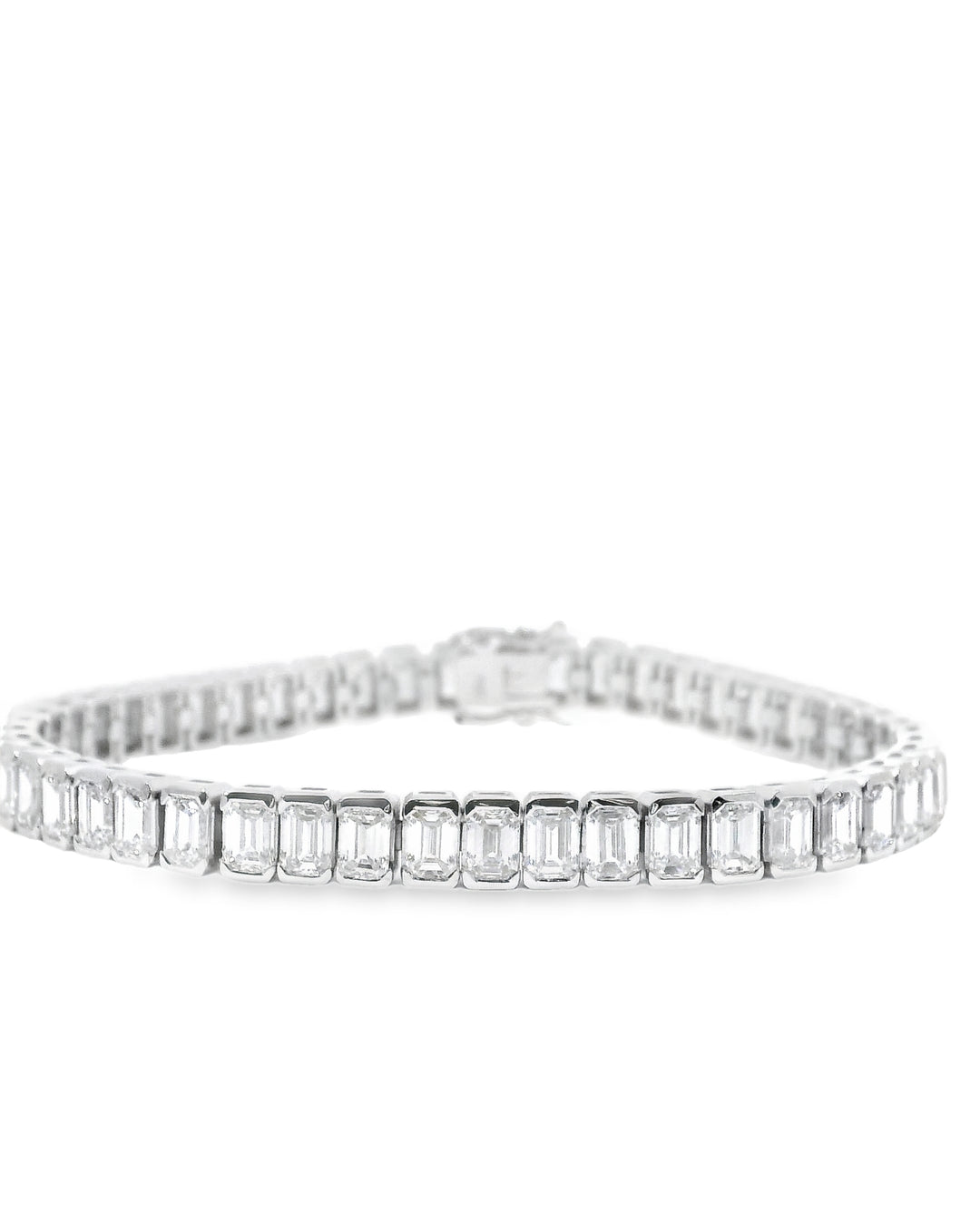 13.70Ct Emerald Cut Vertical Set Lab-Grown Diamond Tennis Bracelet
