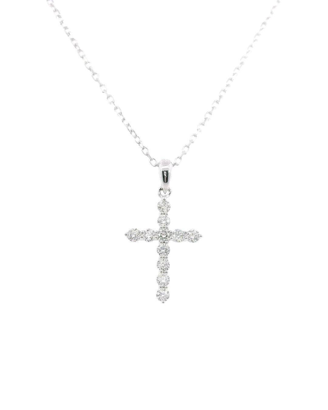 0.26Ct Natural Diamond Claw Set Cross Pendant