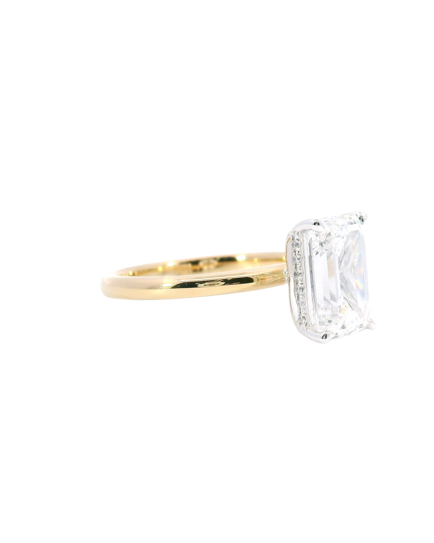 2.80Ct Emerald Cut Lab-Grown Diamond Parker Classic Solitaire with Hidden Halo