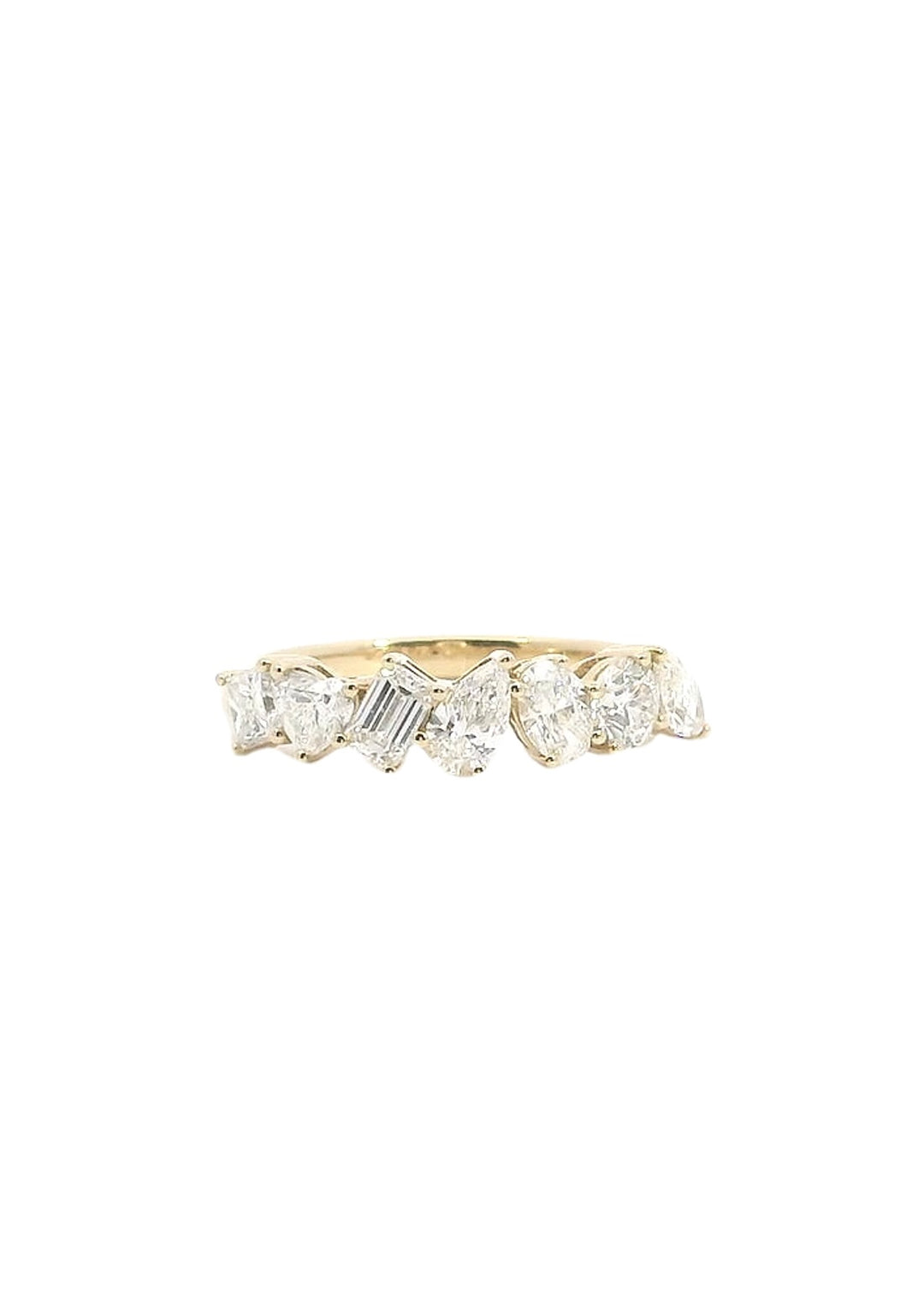 1.37Ct Mixed Shape Natural Diamond Claw Set Eternity Ring
