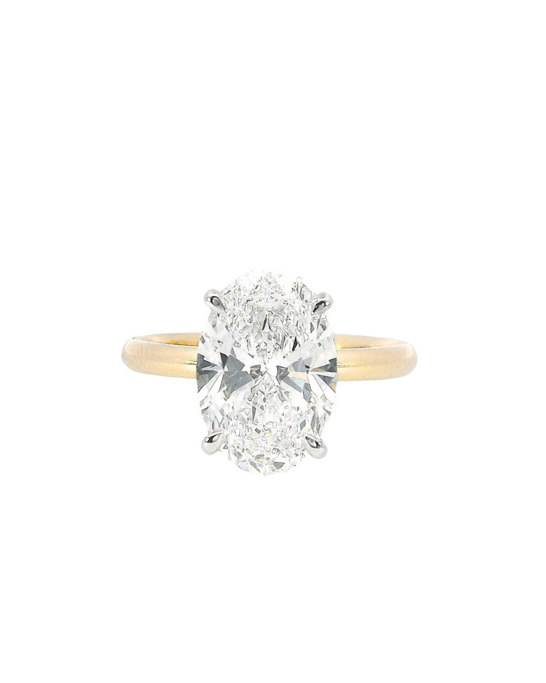 2.74Ct Oval Lab-Grown Diamond Parker Classic Solitaire with Hidden Halo