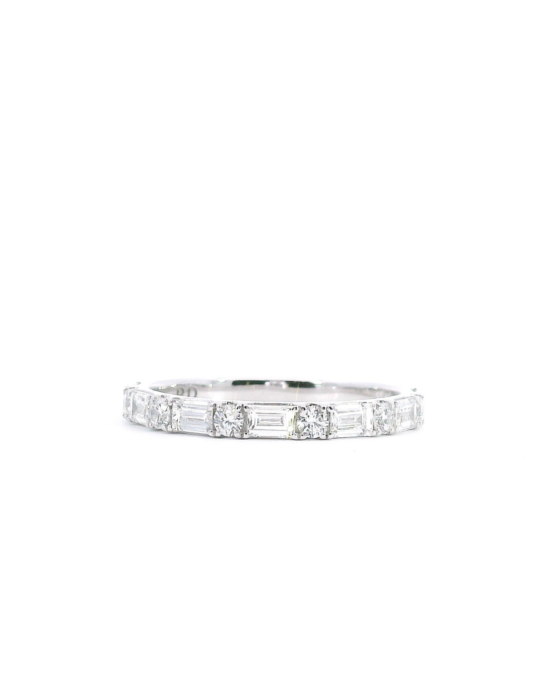 0.67Ct Baguette and Round Brilliant Cut Lab-Grown Diamond Eternity Ring