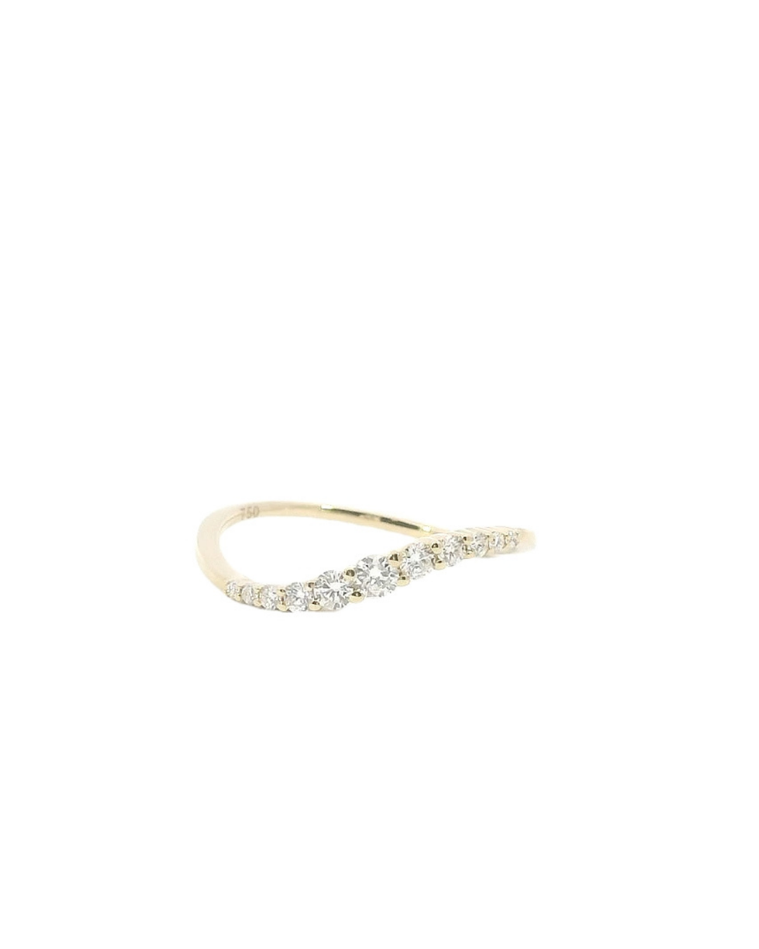 0.25Ct Round Brilliant Cut Natural Diamond Curved Eternity Ring