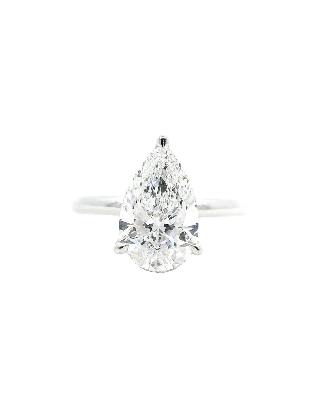 2.60Ct Pear Lab-Grown Diamond Parker Classic Solitaire with Hidden Halo