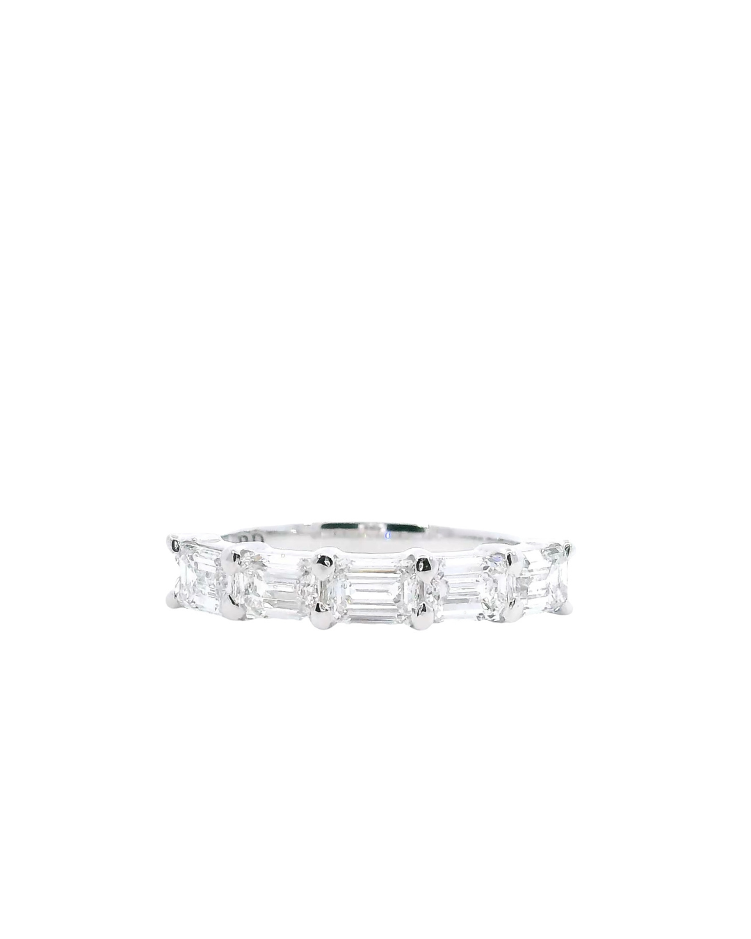 1.50Ct Emerald Cut Lab-Grown Diamond Horizontal Set Eternity Ring