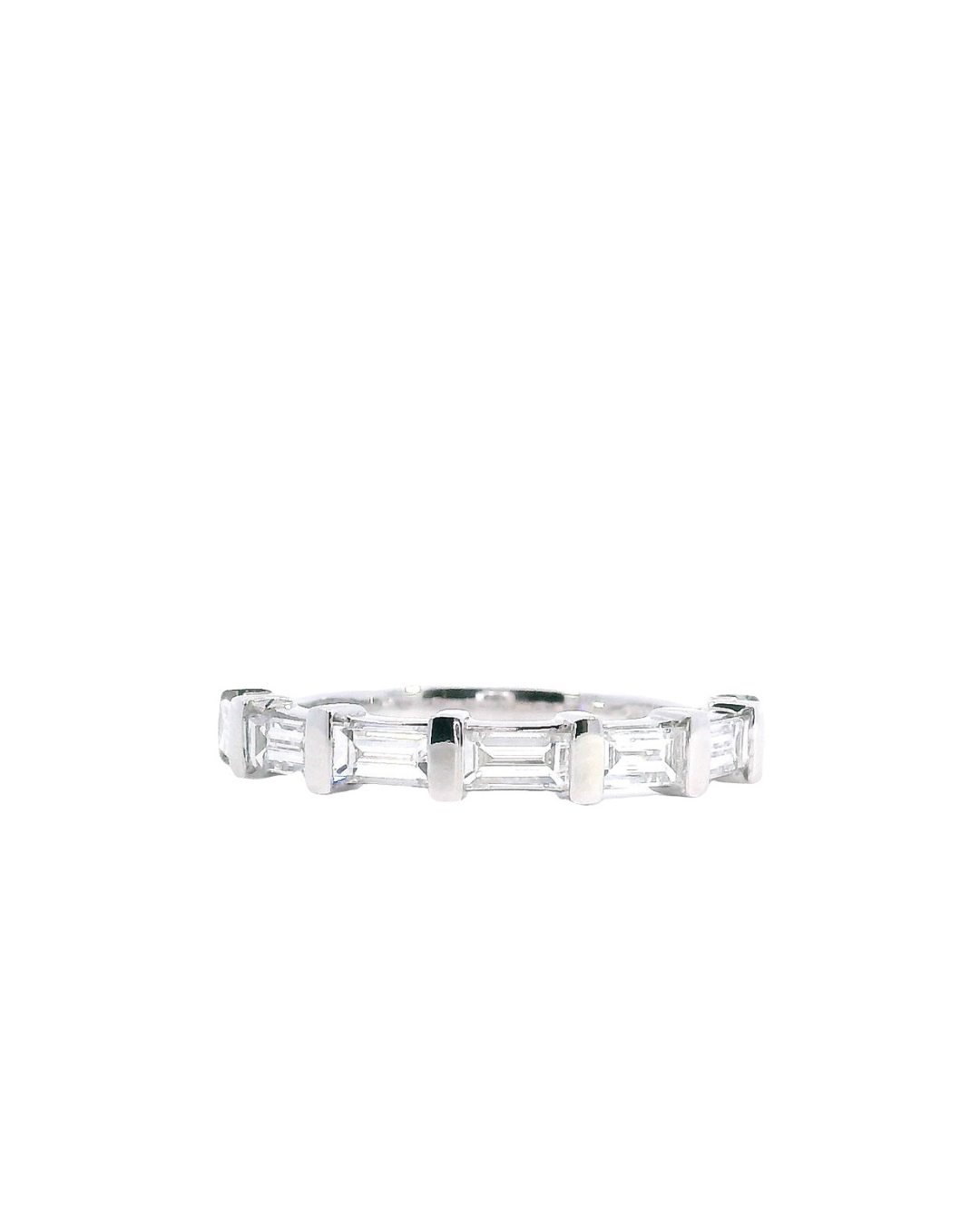 0.70Ct Baguette Cut Lab-Grown Diamond Bar Set Eternity Ring