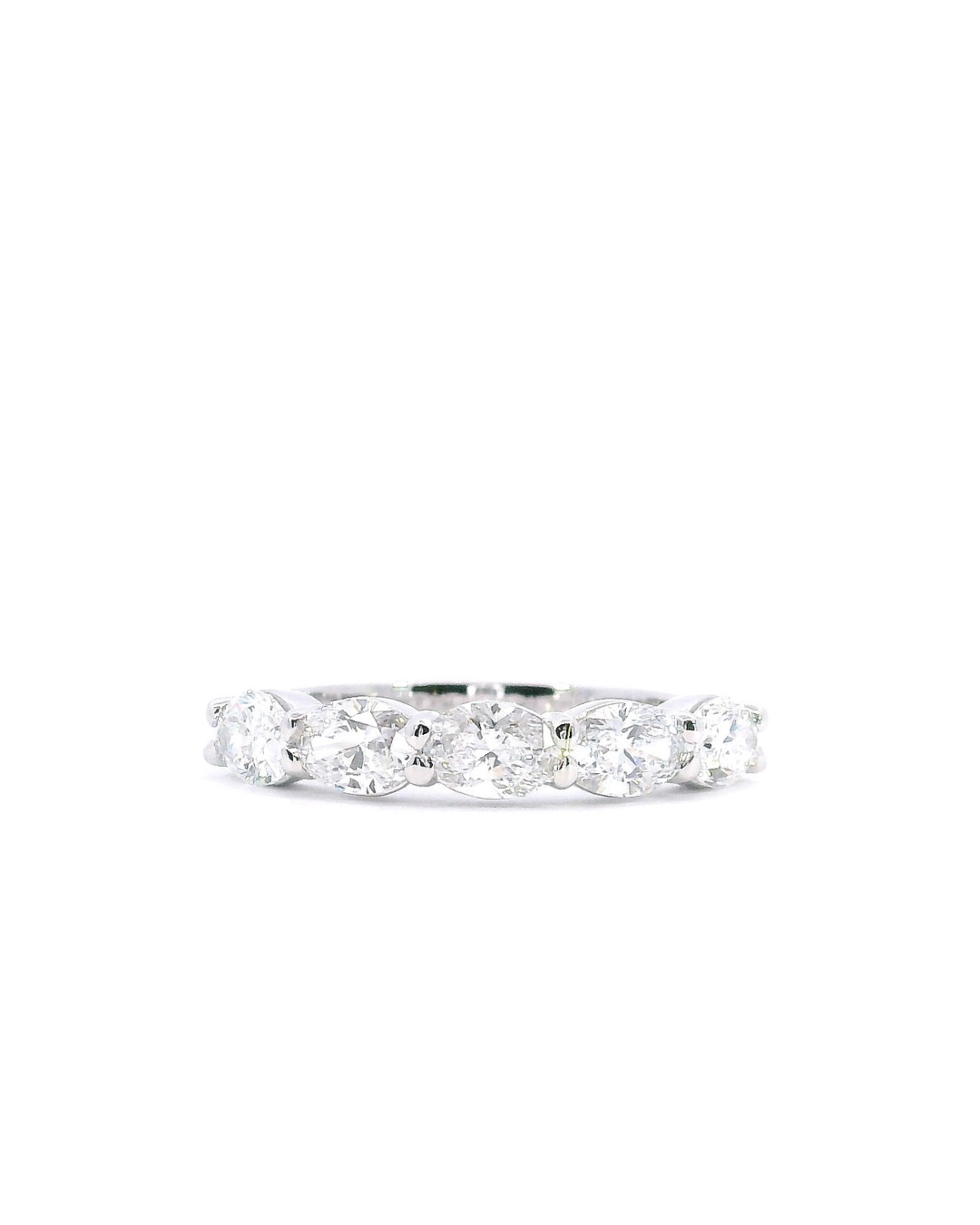 1.00Ct Oval Cut Lab-Grown Diamond Horizontal Set Eternity Ring