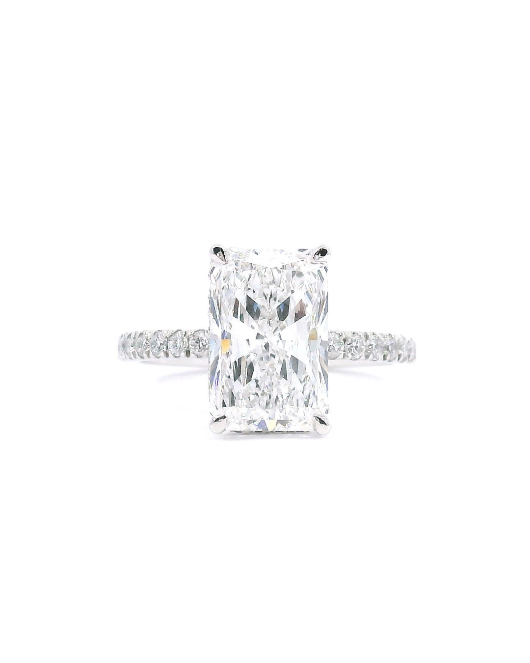3.45Ct Radiant Cut Lab-Grown Diamond Parker Grace Solitaire with Hidden Halo