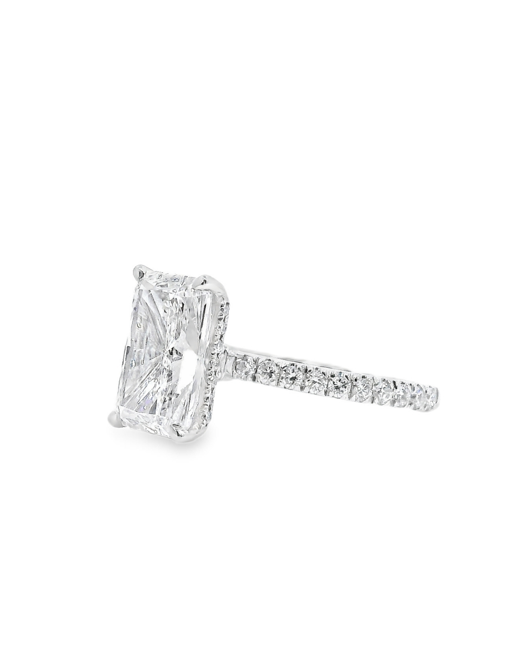 3.45Ct Radiant Cut Lab-Grown Diamond Parker Grace Solitaire with Hidden Halo