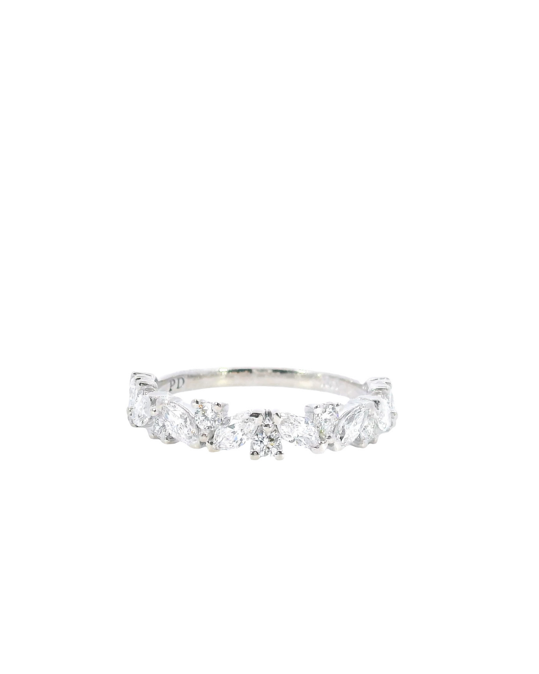 0.85Ct Marquise and Round Brilliant Lab-Grown Diamond Slanted Set Eternity Ring