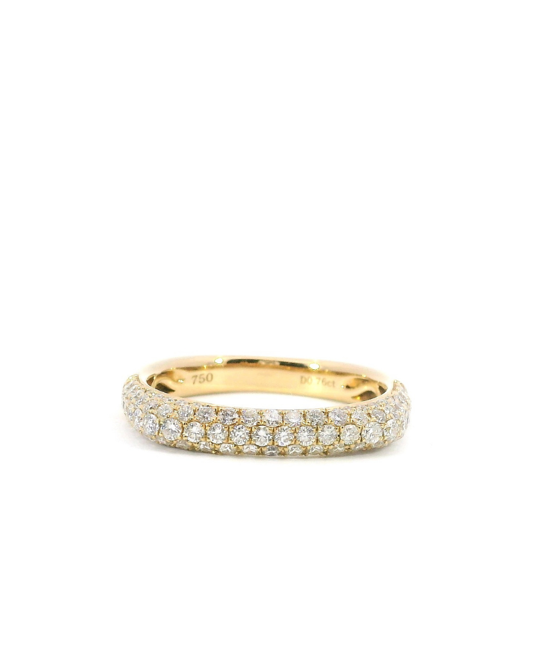 0.76Ct Round Brilliant Cut Natural Diamond Micro Pave Square Eternity Ring