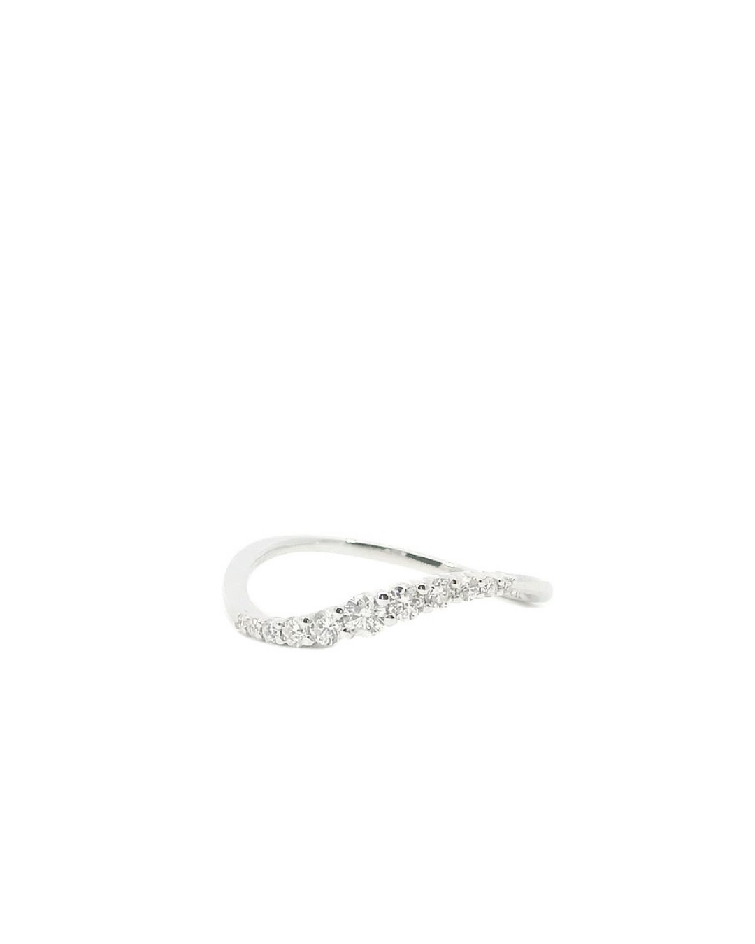 0.25Ct Round Brilliant Cut Natural Diamond Curved Eternity Ring