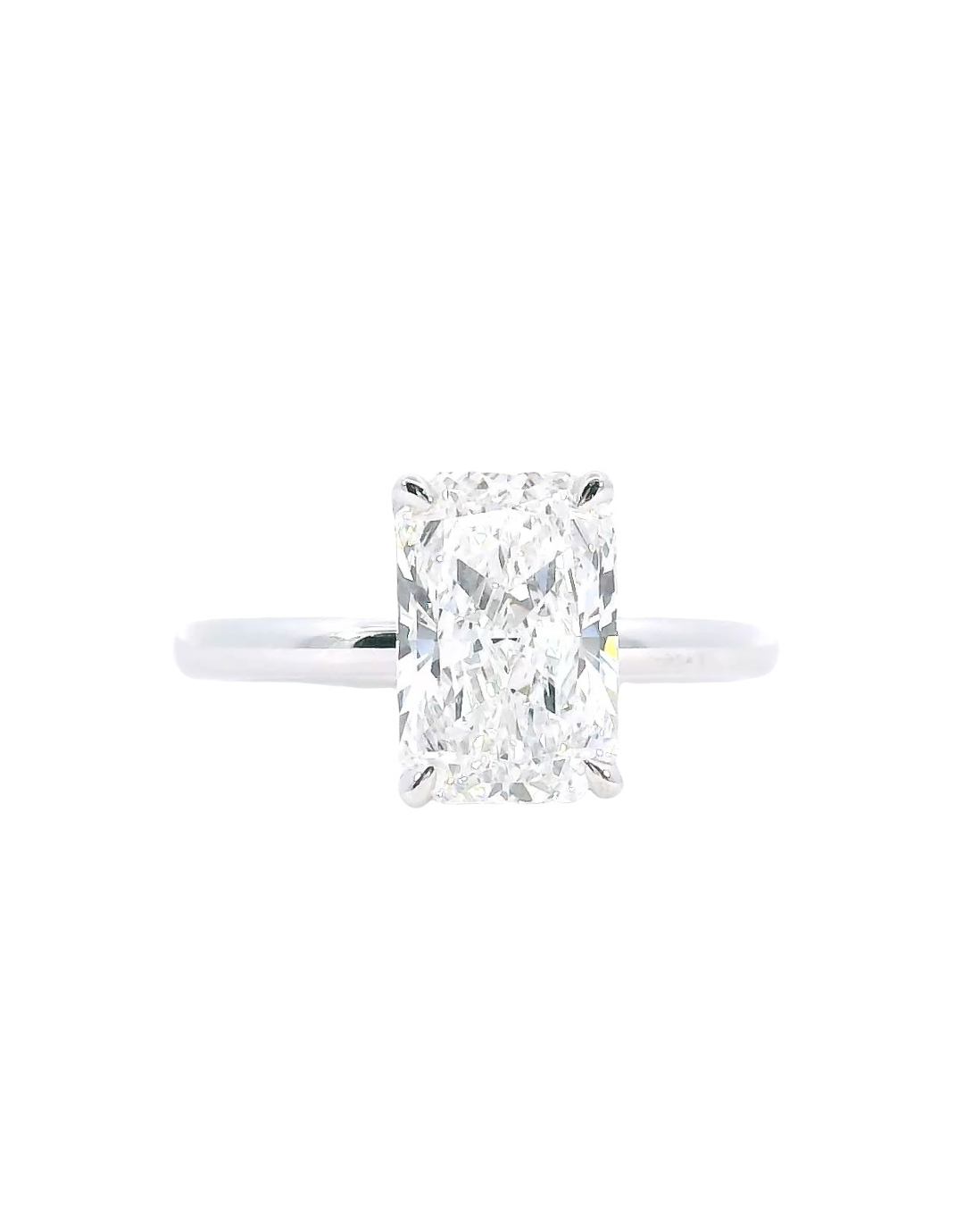 2.12Ct Radiant Cut Lab-Grown Diamond Parker Classic Solitaire with Hidden Halo