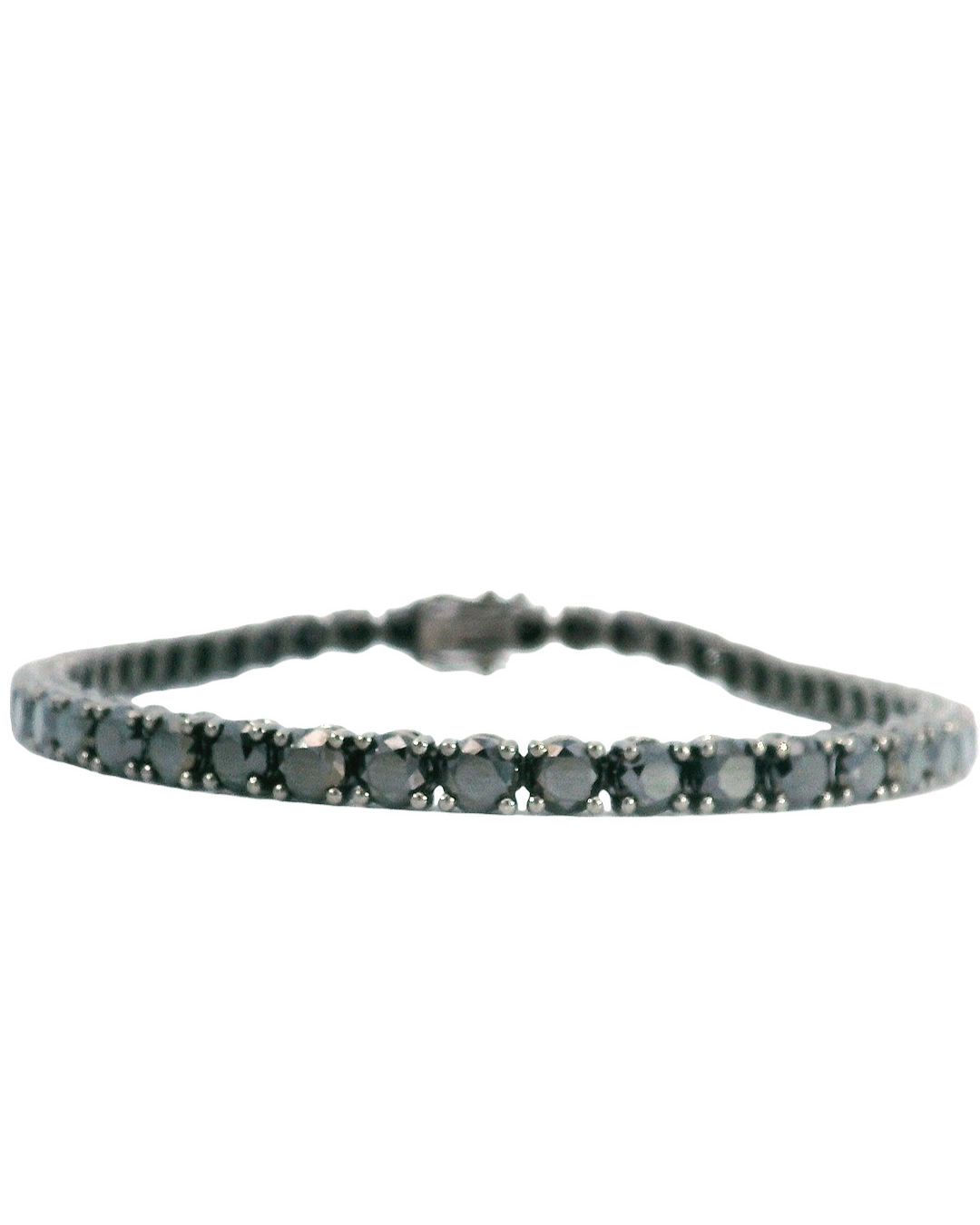 16.65Ct Black Round Brilliant Cut Classic Set Natural Diamond Tennis Bracelet