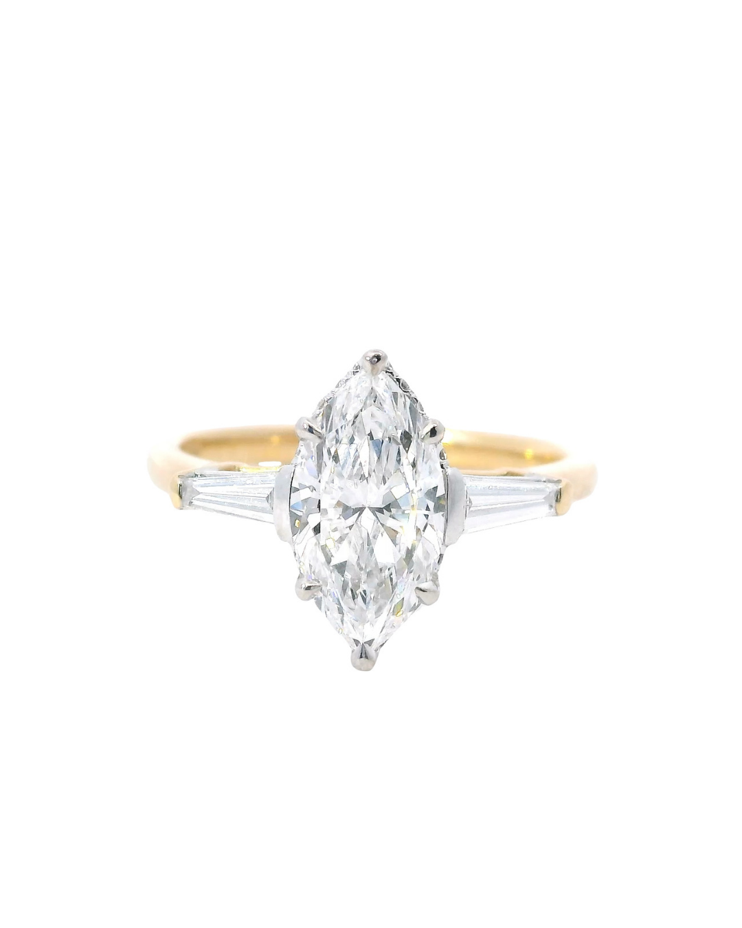 1.69Ct Marquise Natural Diamond in the Duke Design with Hidden Halo