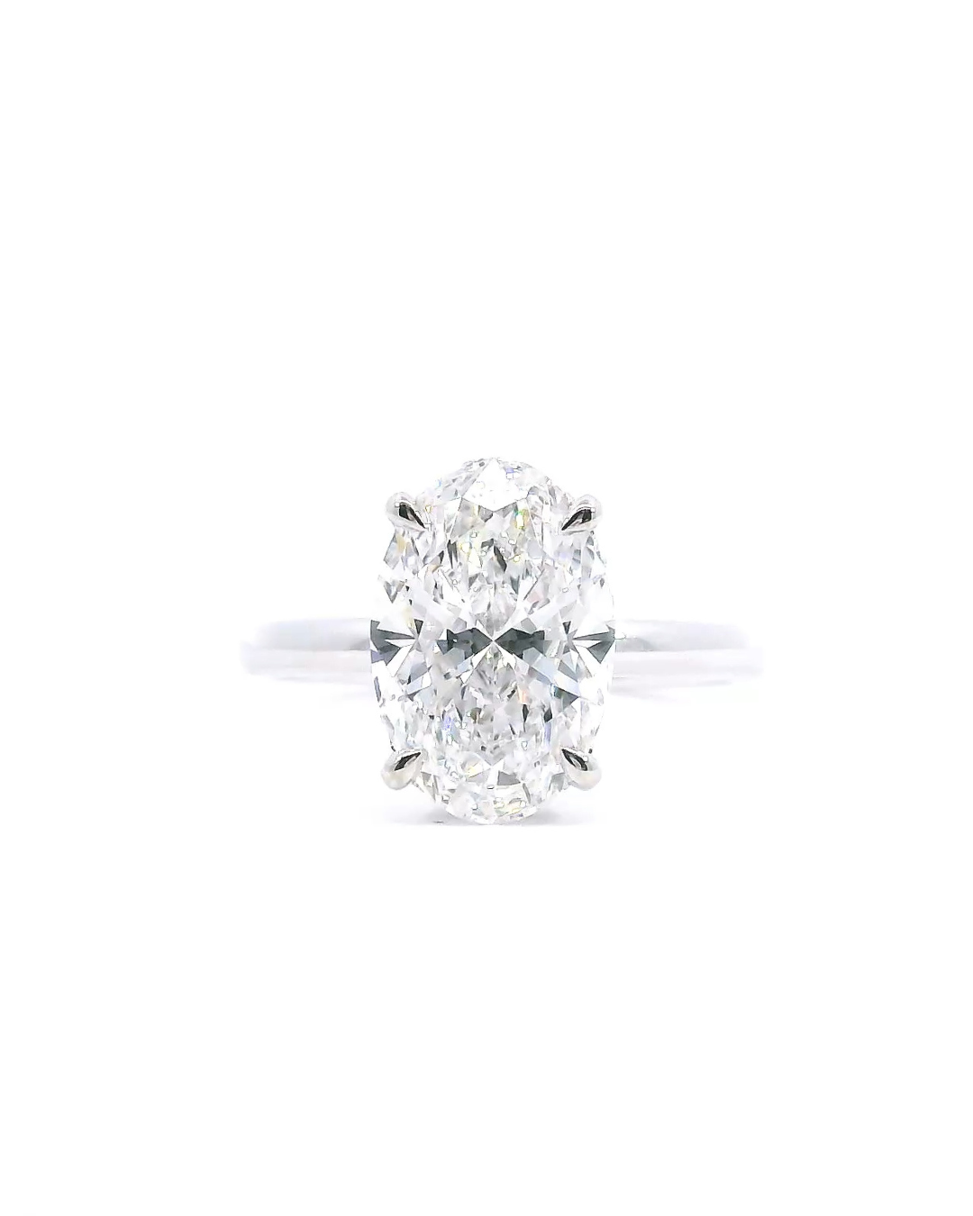 2.70Ct Oval Lab-Grown Diamond Parker Classic Solitaire with Hidden Halo