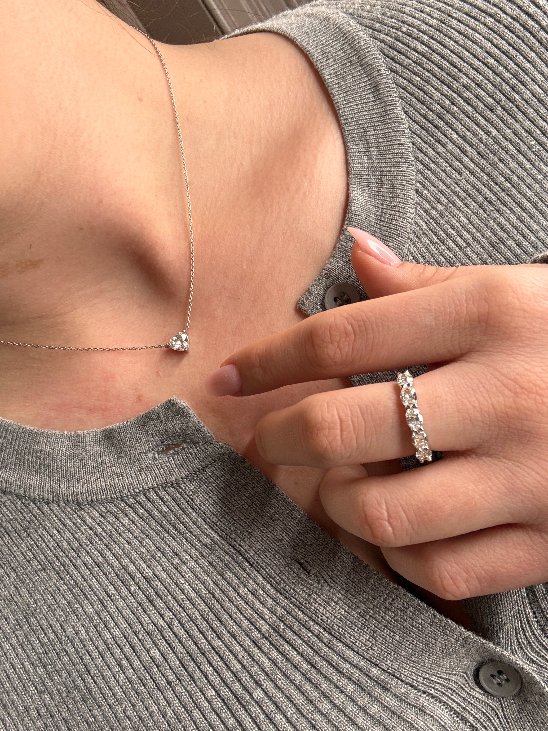 1.00Ct Heart Cut Lab-Grown Diamond in the Parker Classic 3 Claw Pendant