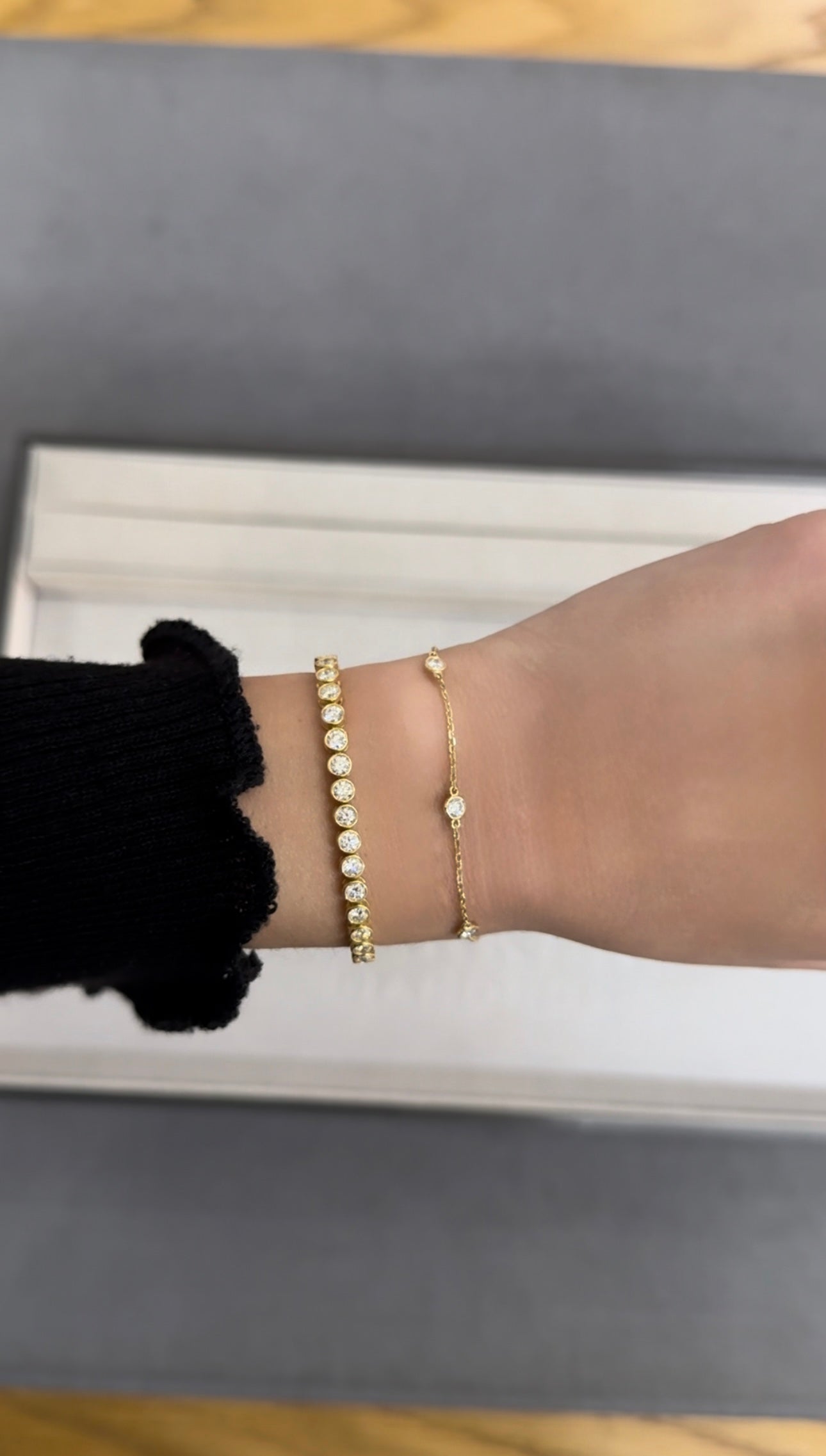 0.53Ct Natural Diamond Bezel Set Bracelet