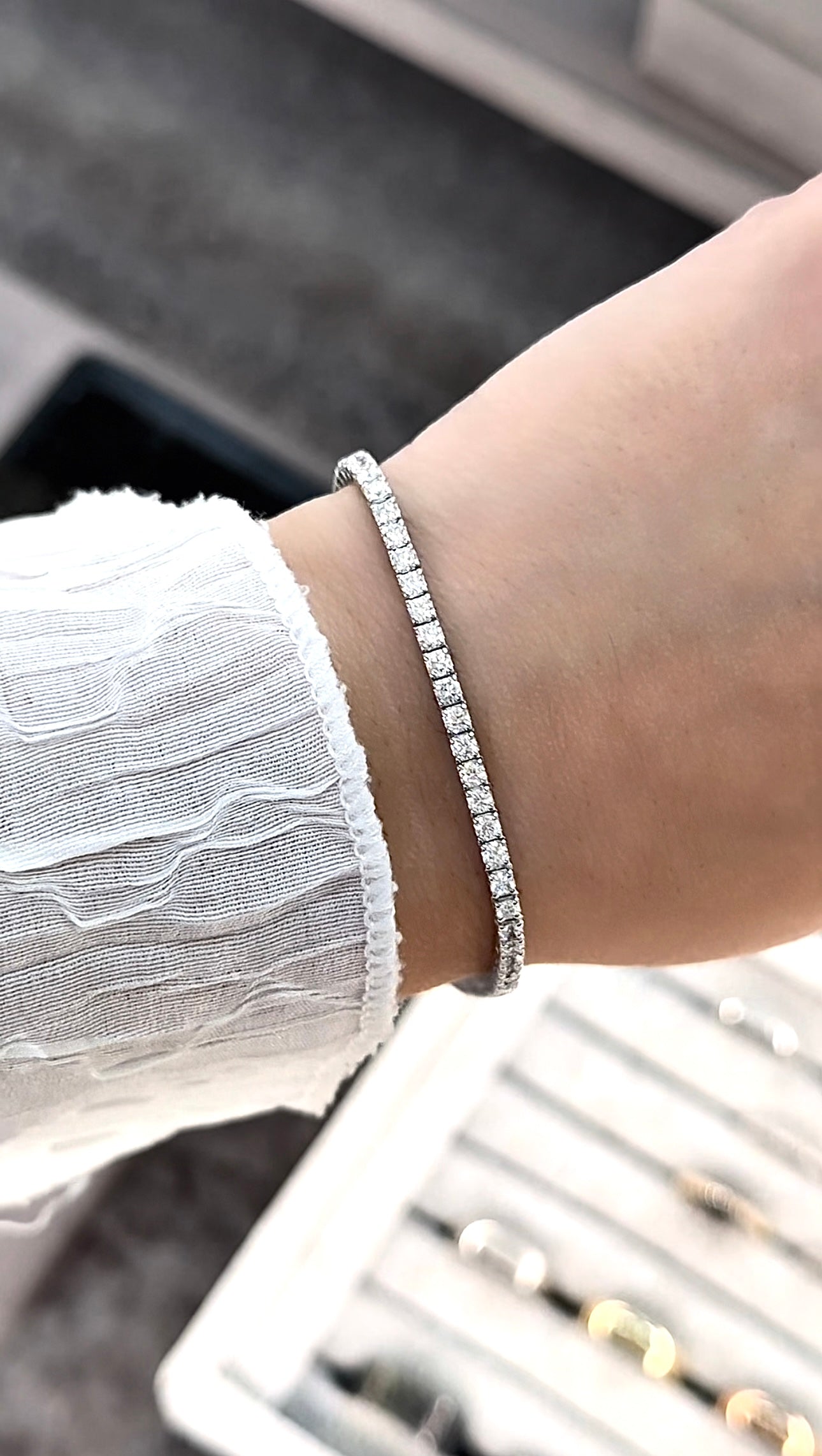 2.94Ct Round Brilliant Cut Classic Set Lab-Grown Diamond Tennis Bracelet