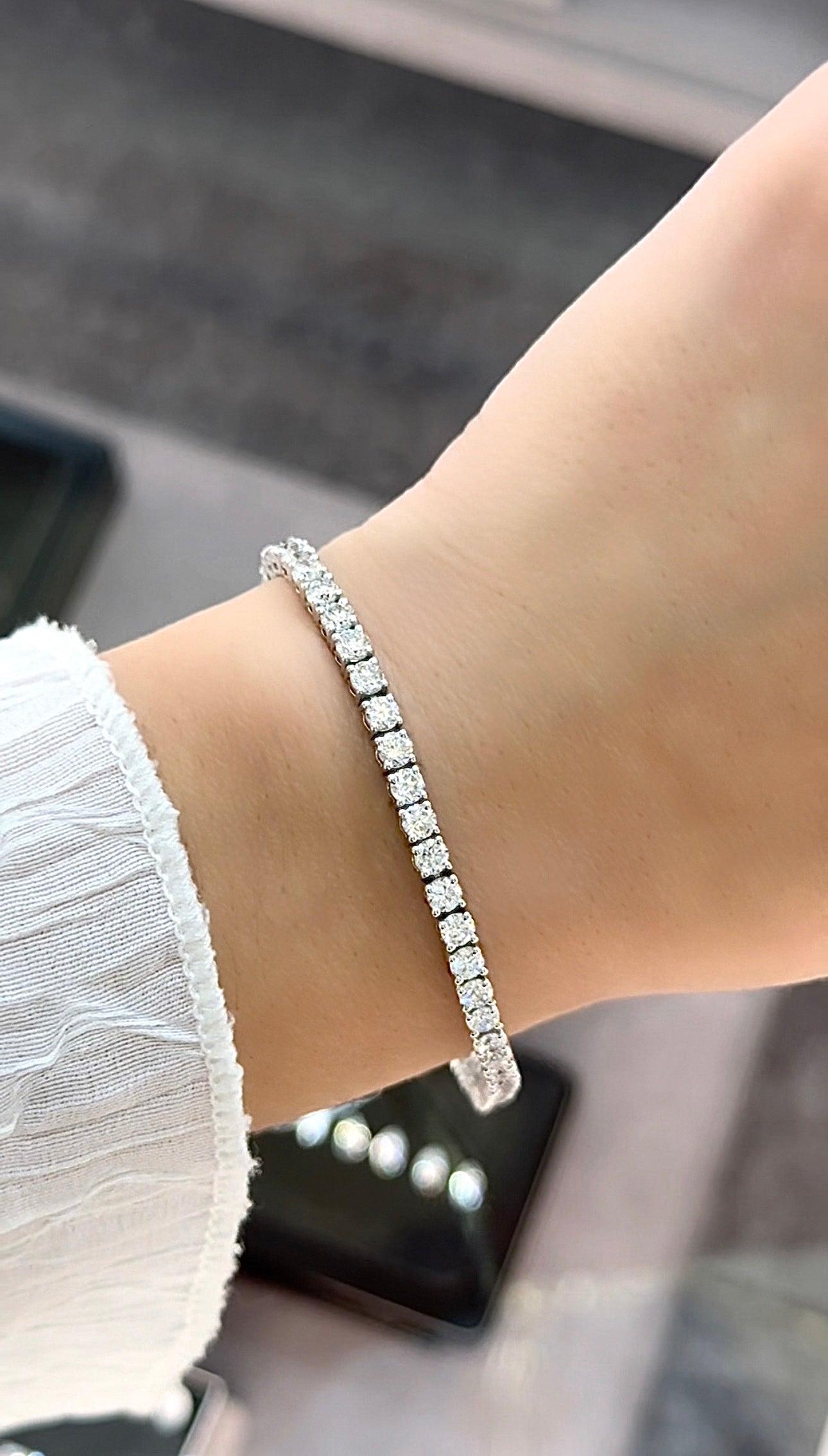 5.33Ct Round Brilliant Cut Classic Set Lab-Grown Diamond Tennis Bracelet