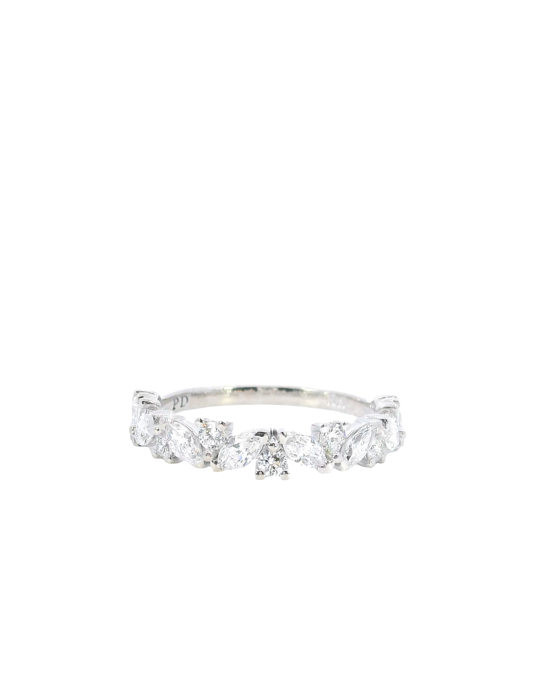 0.85ct Marquise and Round Brilliant Lab-Grown Diamond Slanted Set Eternity Ring