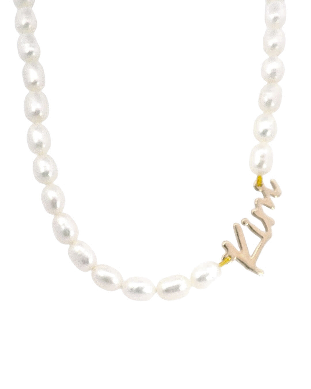 Personalised Nameplate Baroque Pearl Necklace