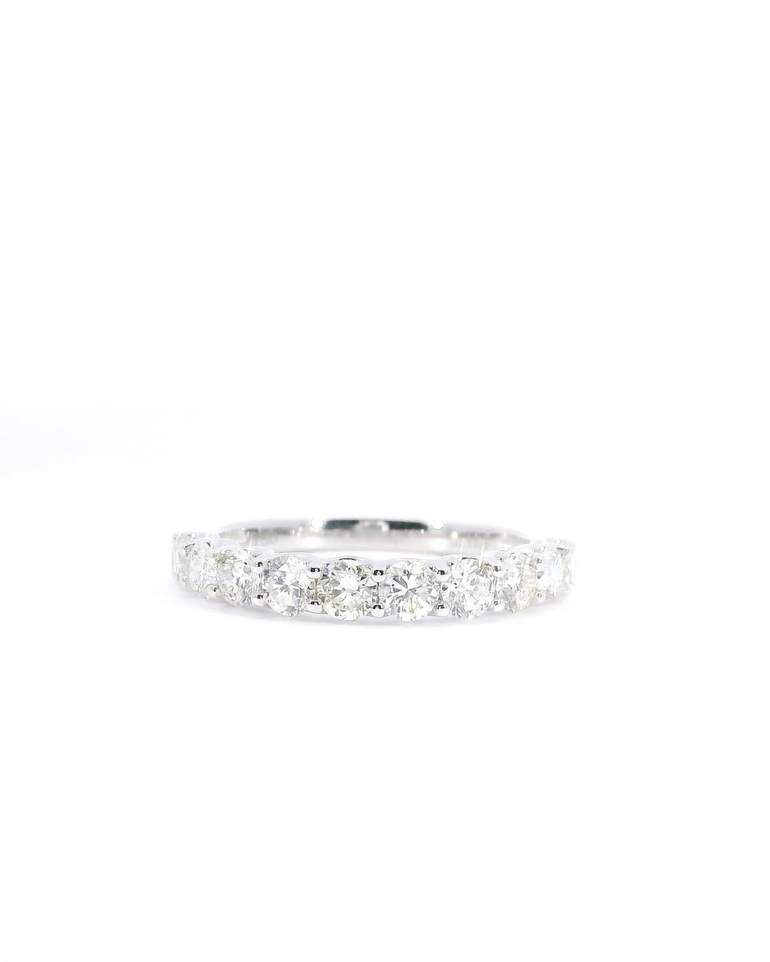 1.17Ct Round Brilliant Cut Natural Diamond U-Scallop Eternity Ring
