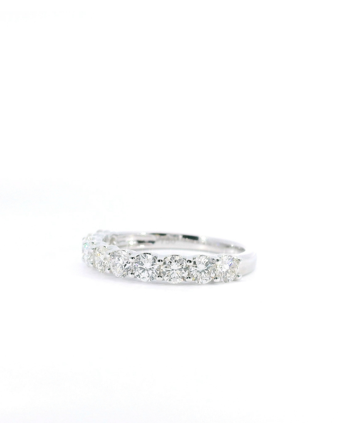 1.17Ct Round Brilliant Cut Natural Diamond U-Scallop Eternity Ring