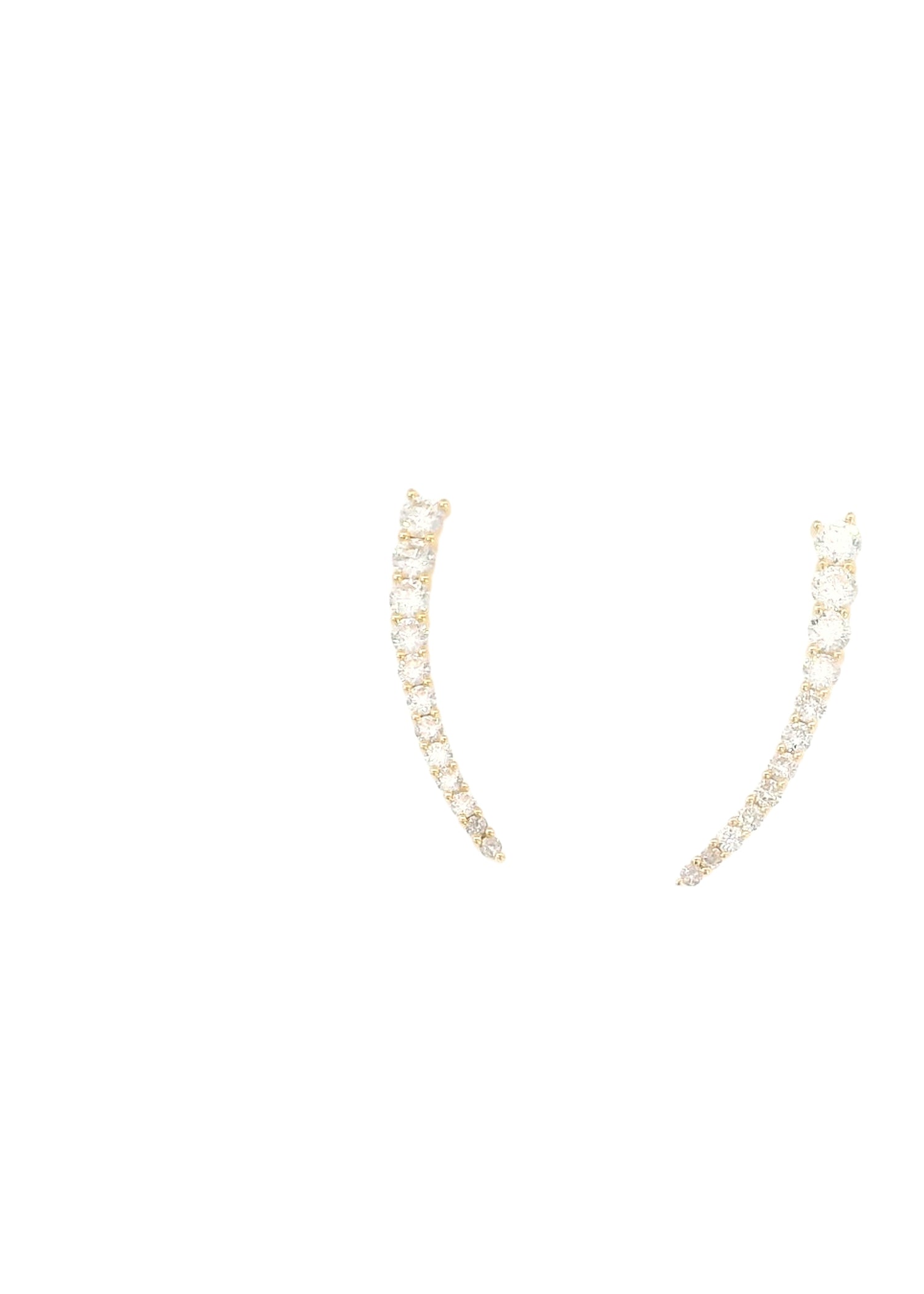 0.80Ct Round Brilliant Cut Natural Diamond Climber Earrings