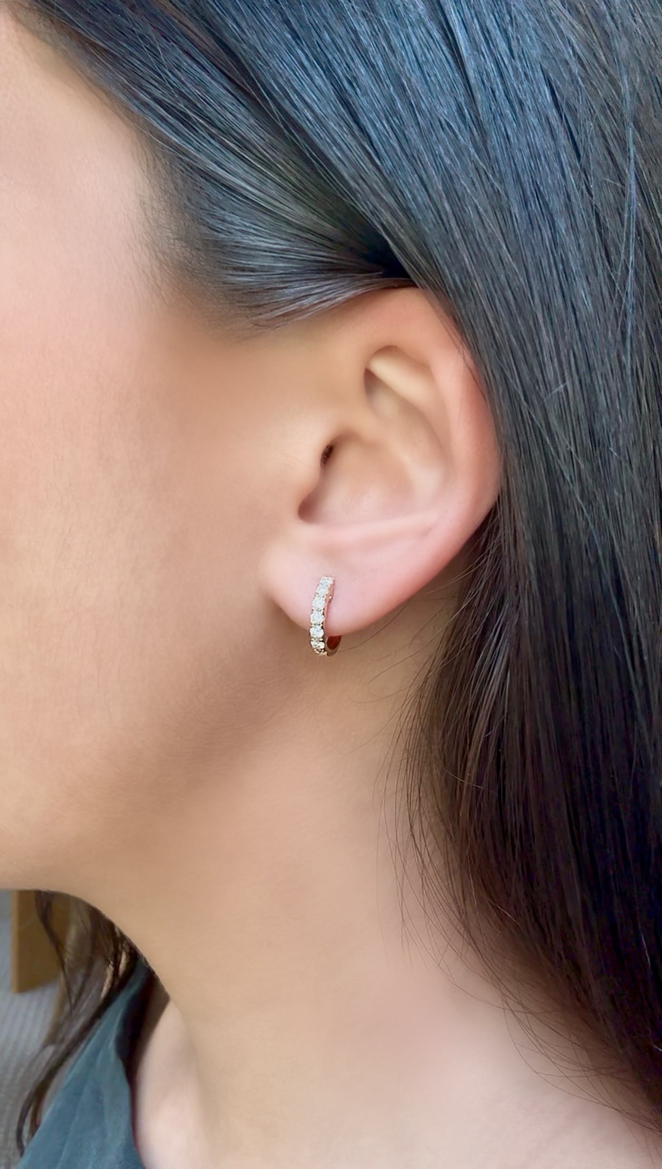 0.45Ct Round Brilliant Cut Natural Diamond Hoop Earrings