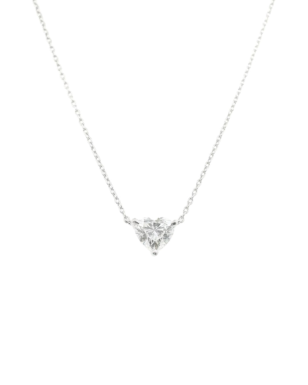 1.00ct Heart Cut Lab-Grown Diamond in the Parker Classic 3 Claw Pendant