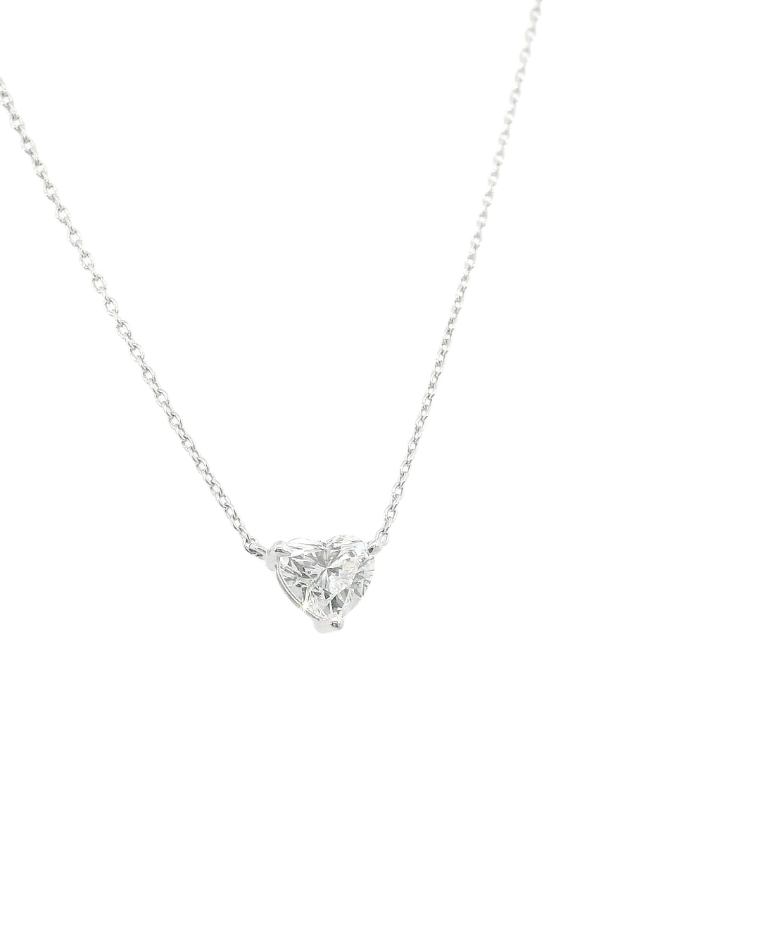 1.00ct Heart Cut Lab-Grown Diamond in the Parker Classic 3 Claw Pendant