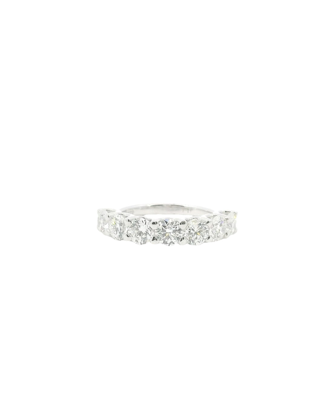 2.10ct Round Brilliant Natural Diamond U-Scallop Eternity Ring