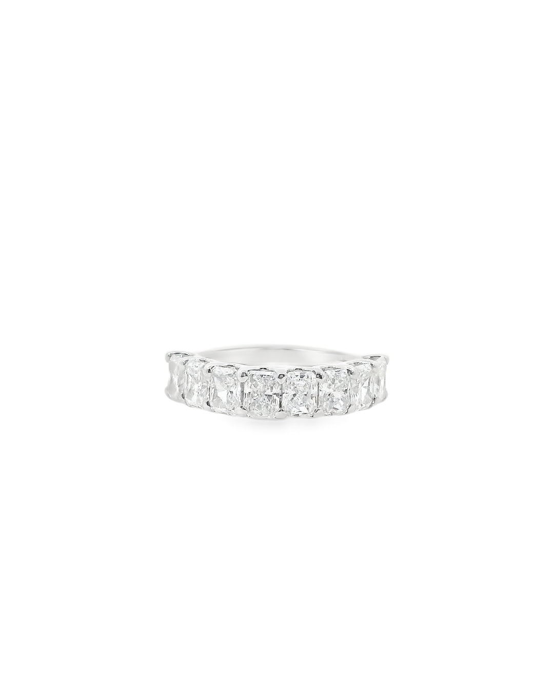 2.40ct Radiant Cut Lab-Grown Diamond U-Scallop Eternity Ring