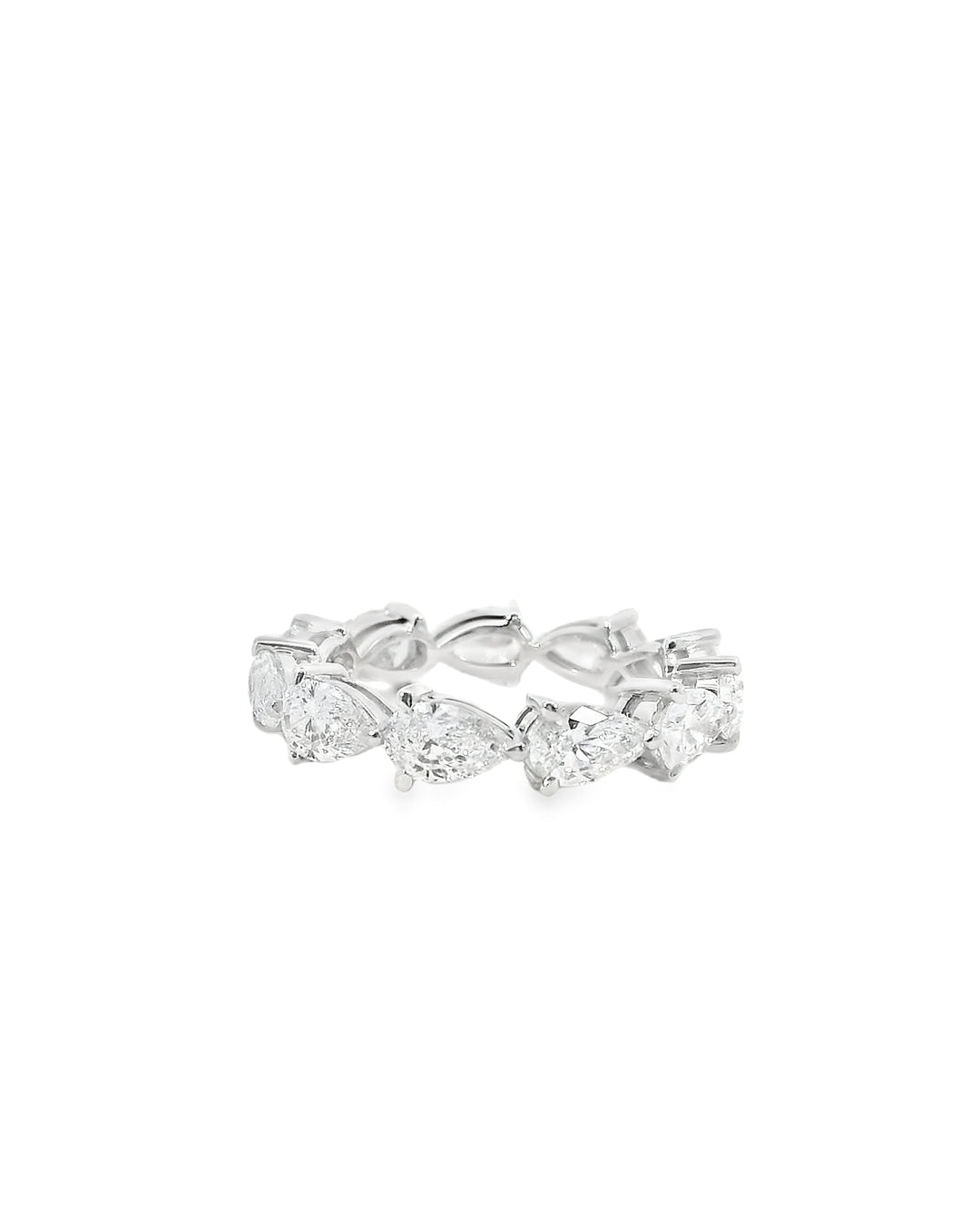 3.30ct Pear Cut Diamond Claw Set Eternity Ring