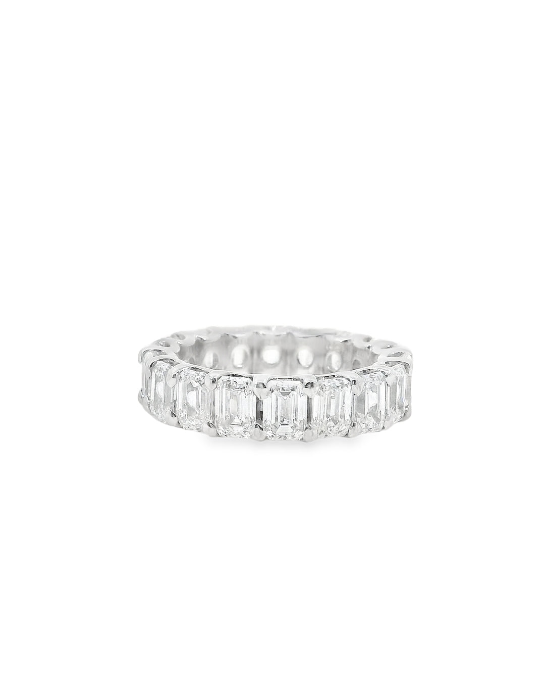 7.20ct Emerald Cut Diamond U-scallop Eternity Ring