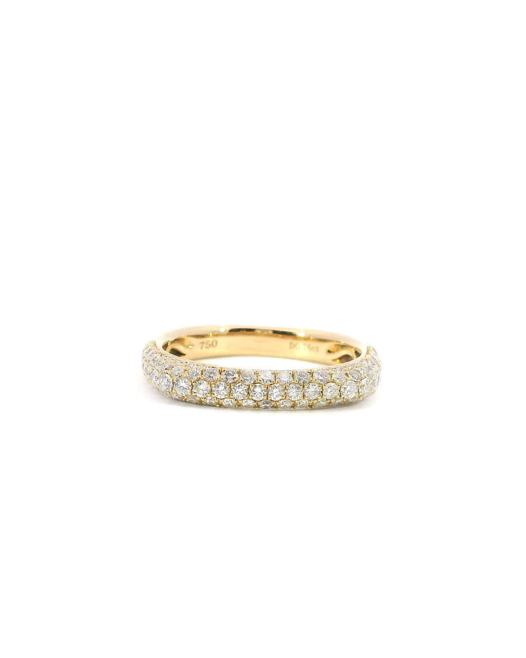 0.76ct Round Brilliant Cut Natural Diamond Micro Pave Square Eternity Band