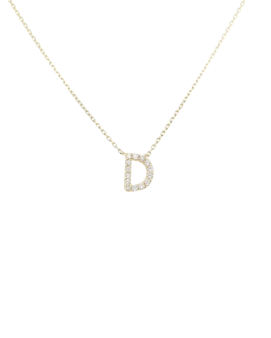 "D" Diamond Initial Pendant