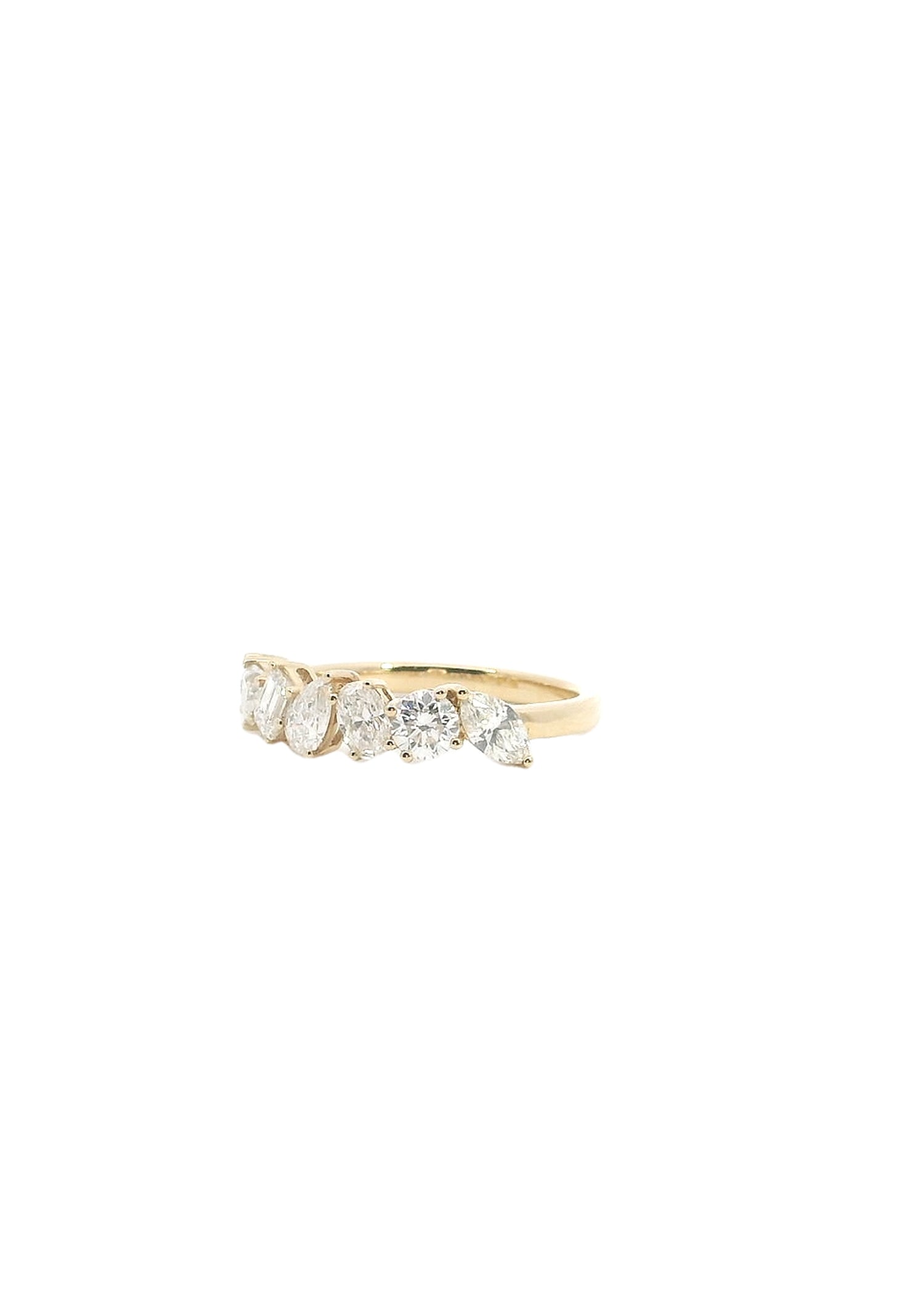 1.37ct Mixed Shape Natural Diamond Claw Set Band