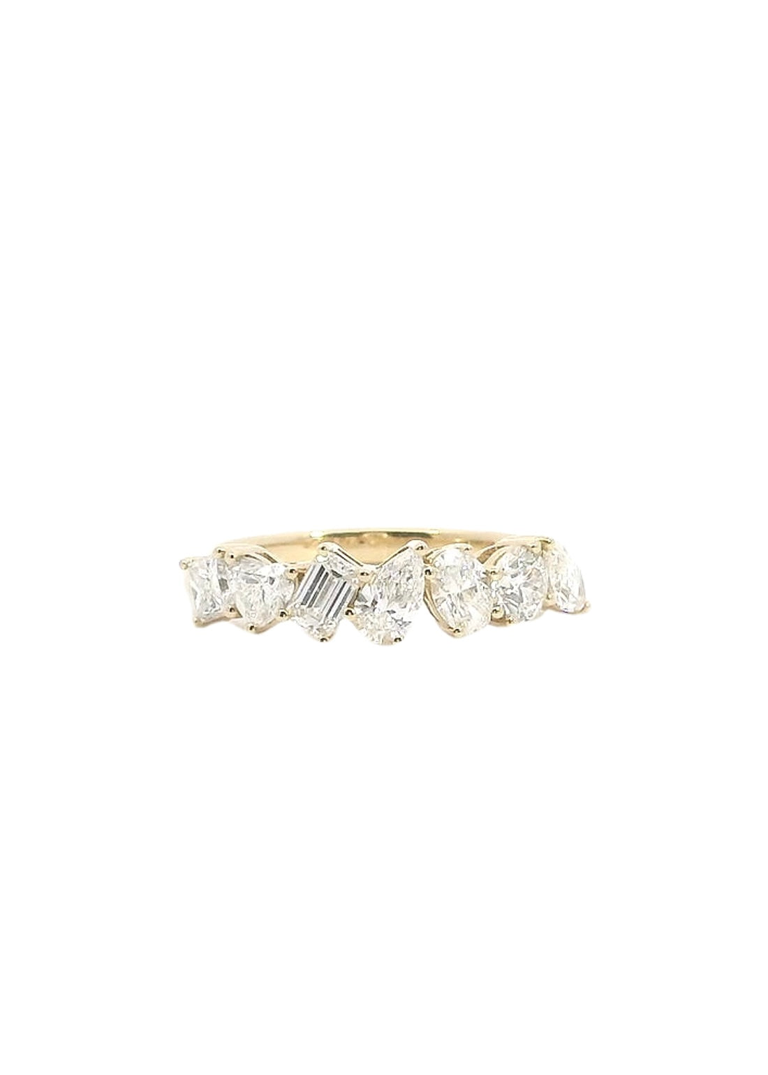 1.37ct Mixed Shape Natural Diamond Claw Set Band