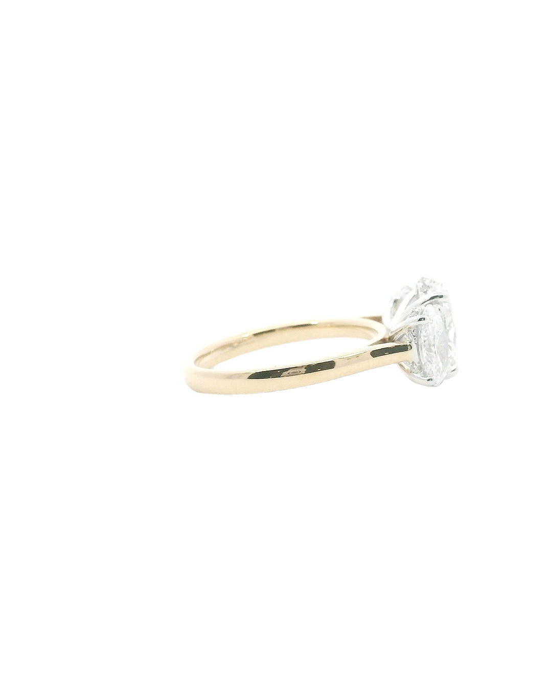 Oval Cut Diamond with Oval Sides in the Trilogy Design with Hidden Halo