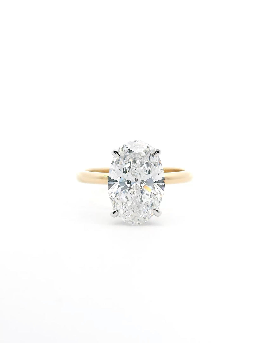 3.21ct Oval Lab-Grown Diamond Parker Classic Solitaire with Hidden Halo