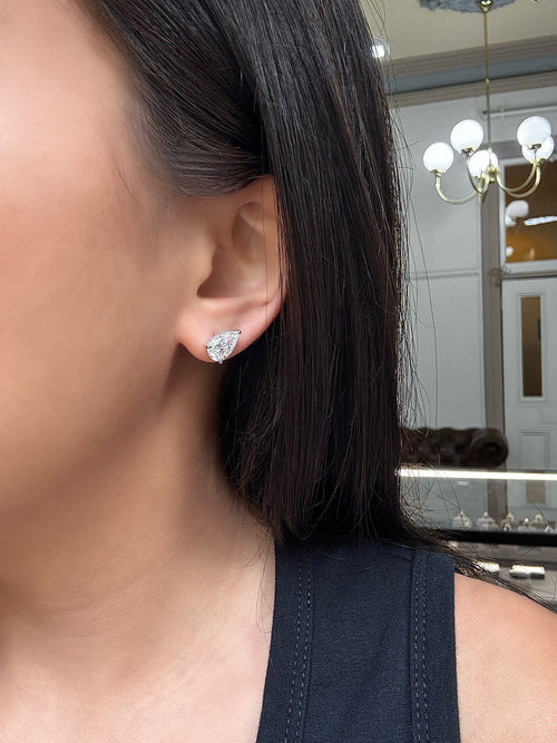 Pear Cut Diamond Studs