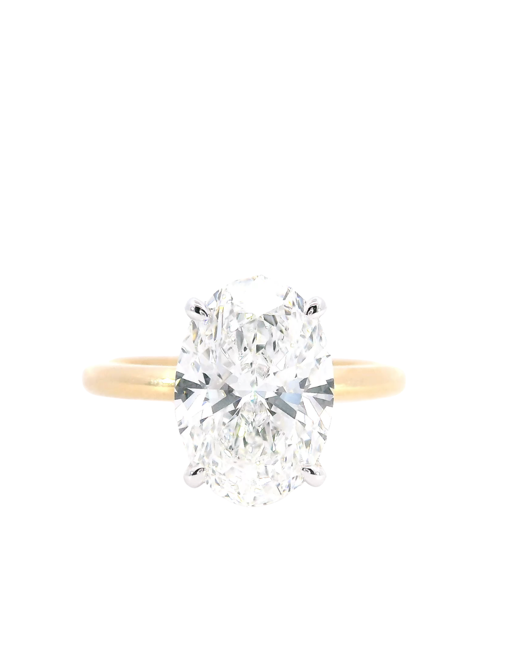 3.44Ct Oval Cut Lab-Grown Diamond Parker Classic Solitaire with Hidden Halo