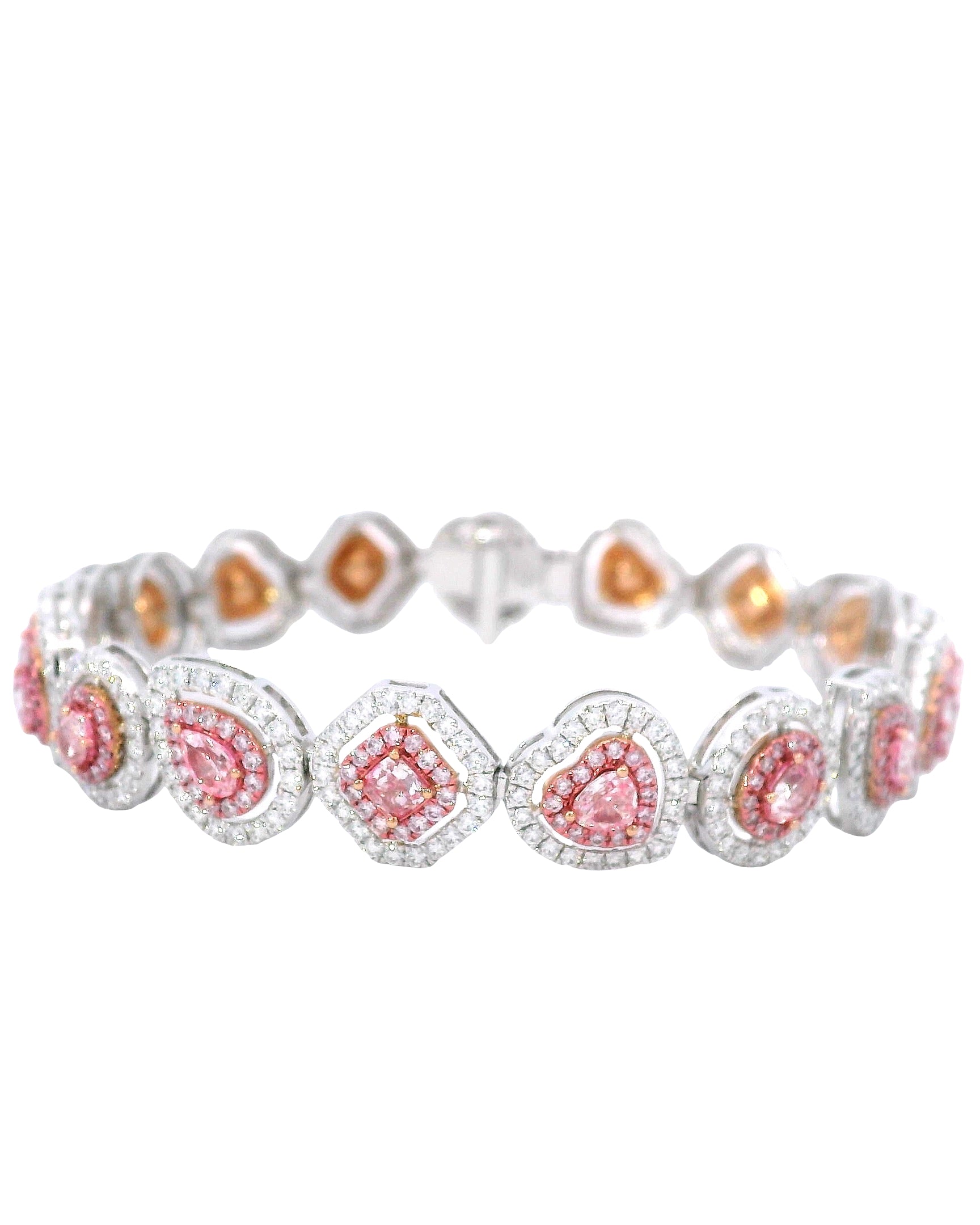 5.74Ct Mixed Shape Double Halo Natural Diamond Tennis Bracelet