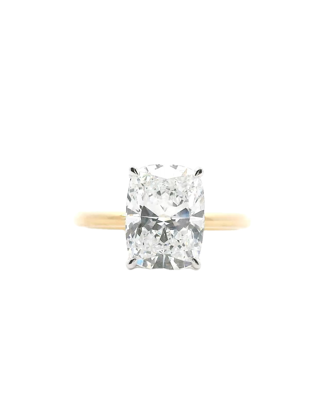 3.32ct Elongated Cushion Lab-Grown Diamond in the Parker Classic Solitaire with Hidden Halo