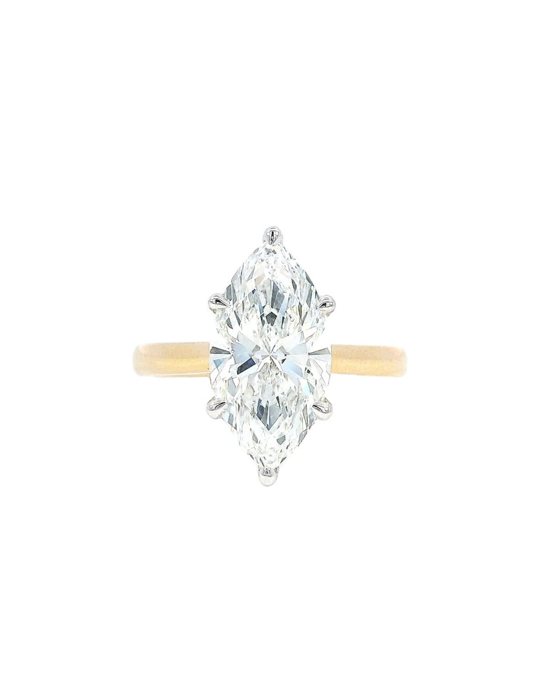 Marquise Cut Diamond in the Cathedral Solitaire with Hidden Halo